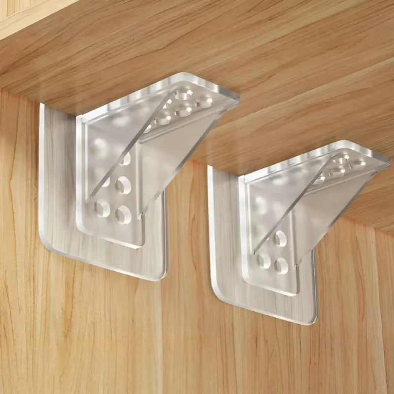 4 pcs Adhesive Shelf Support Pegs For Kitchen Bedroom Closet Cabinet Shelf Support Clips Wall Hanger Sticker Bracket Holder