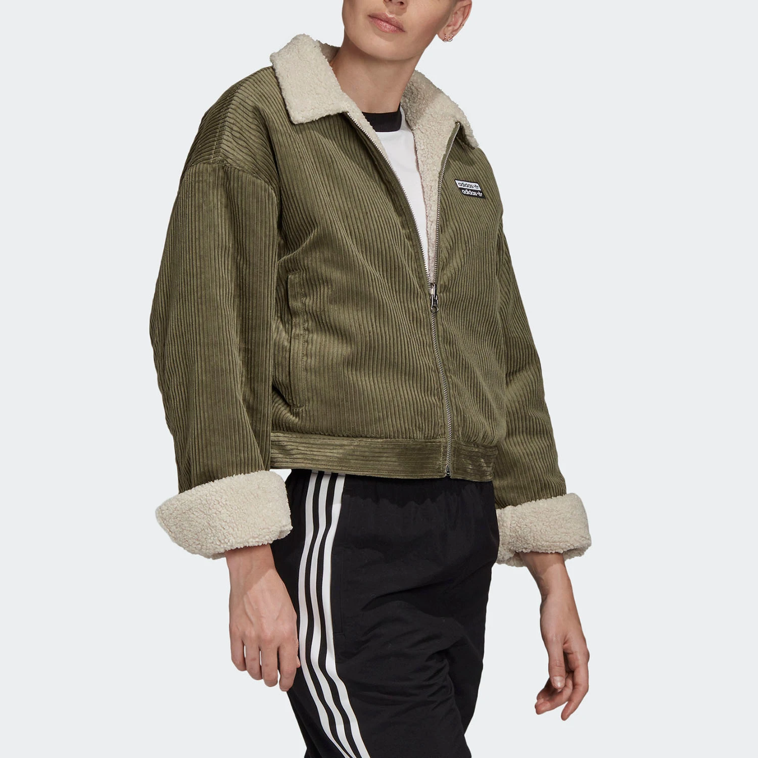 Adidas genuine New Women's Fashion Comfortable Two-Sided Sports Jacket FQ2121