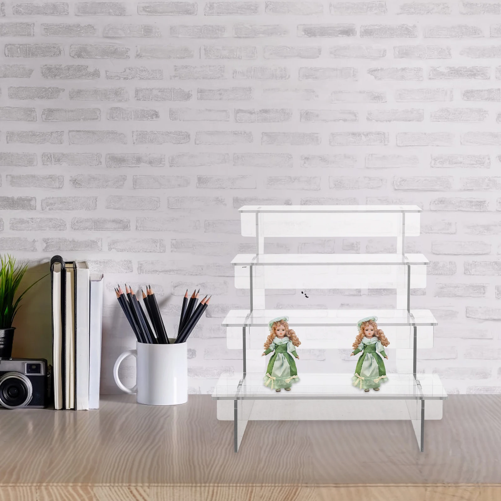 

4-Tier Acrylic Stand Riser Rack For Perfume Jewelry Storage Shelf Collection Storage Rack Collection Organizer Holder