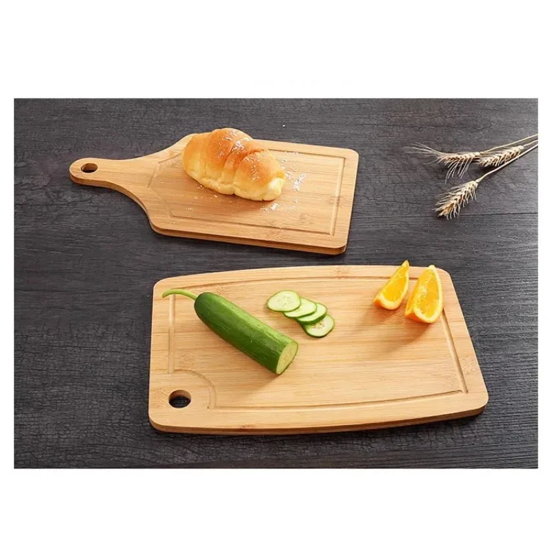 Tagliere per Pizza tagliere in bambù con manico pane tagliato per uso domestico frutta Base rotonda in legno vassoio per alimenti utensili da cucina