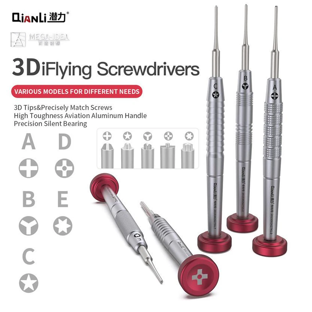 QIANLI 3D High Precision Magnetic Bolt Opening Driver for Iphone Android Mobile Phone Repair Disassemble Screwdriver Repair Tool