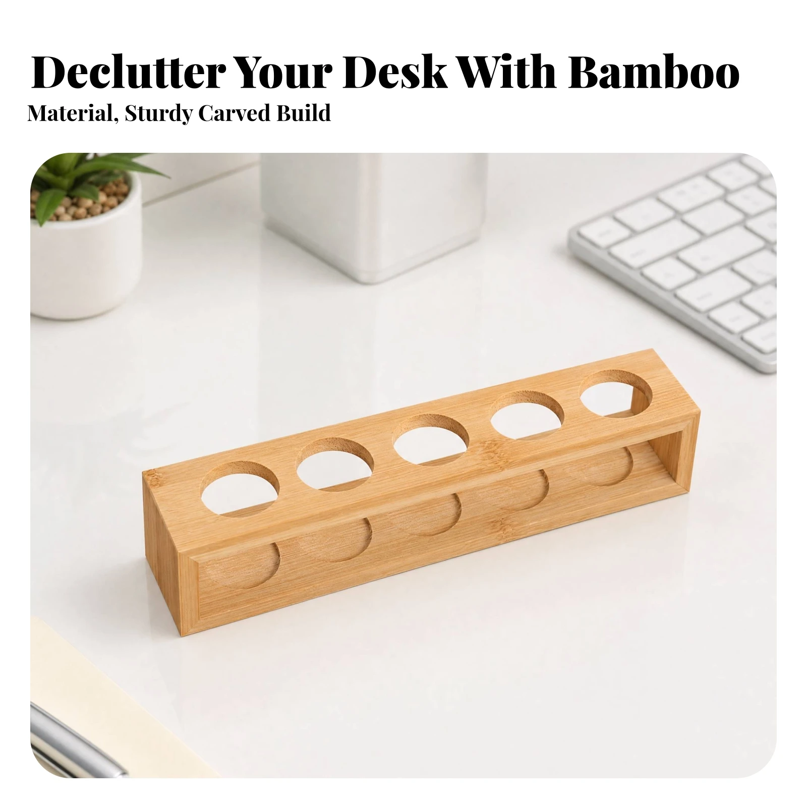 Bamboo and Wood Desktop Organizer Compact Nail Polish Bottle Organizer Essential Oil Bottle Display Rack Long-Lasting