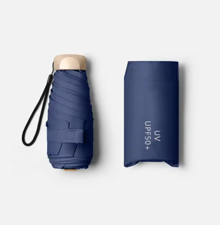 Günstige Aktion Mini Sonnenschirm Taschen-Regenschirm Vinyl Faltbar UV-Schutz Sonnenschutz Taschen-Sonnenschirm