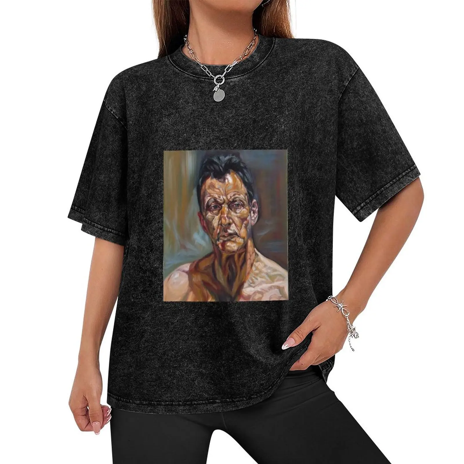 self-portrait after Lucian freud T-Shirt graphic t shirt vintage quick drying vintage anime shirt blacks mens shirts graphic tee