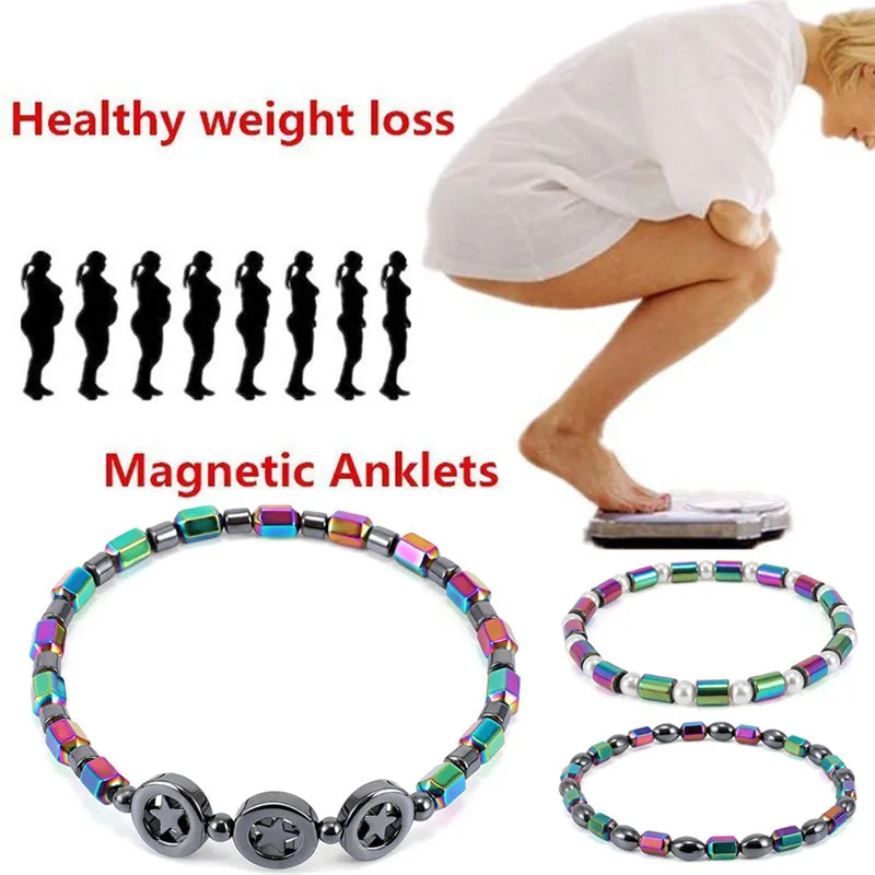 Weight Loss Bracelet Hematite Round Beads Stretch Bracelet For Men And Women Anti-Fatigue Magnetic Therapy Earrings Bracelets