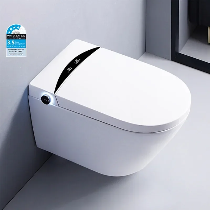 Hidden water tank european wall mounted intelligent toilet wash down electric bidet toilet bathroom wall hung smart toilets