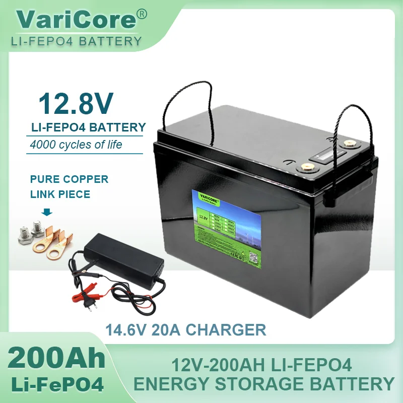 12V/12.8V 310Ah 200Ah 160Ah 180ah LiFePO4 battery Lithium iron phospha For Inverter RV Camping Off-Road Solar Wind 14.6V Charger