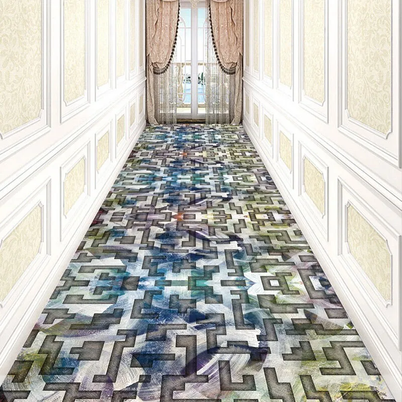 

Reese Lobby Carpets Long Rugs Hallway Decor Corridor Aisle Party Chaos And Order Geometric Maze-like Vivid And Colorful Patterns