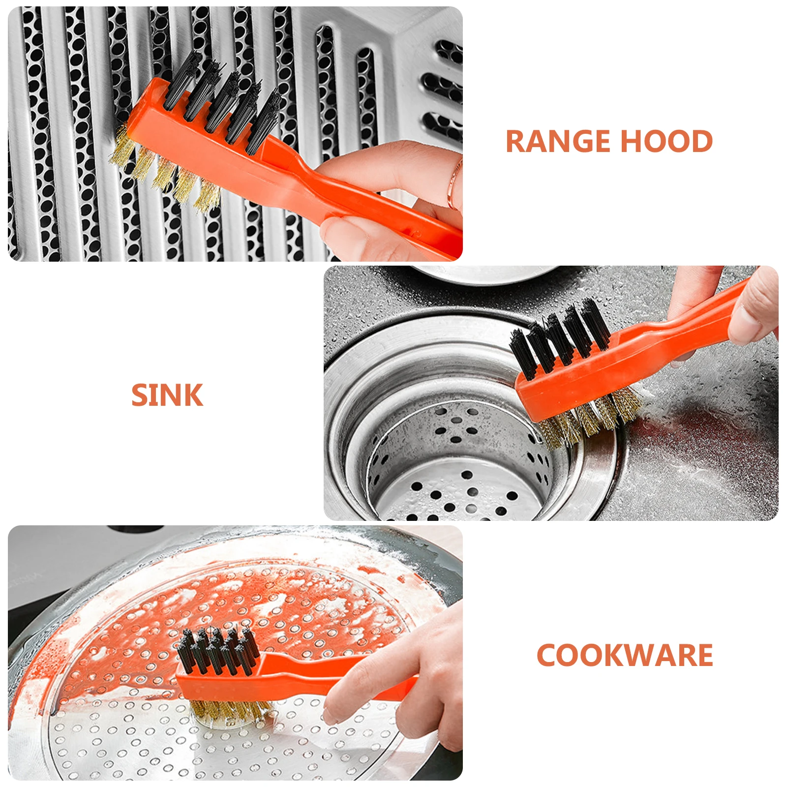 

1pc Set Degreasing Kitchen Scrubber Stove Cooktop Cleaning Tool Fine Bristles Rust Removal Gas Hole Pick Needle Household