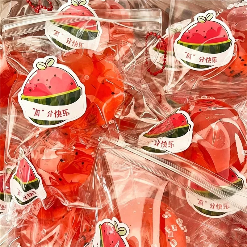 Water Smooth Fruit Hand Squishy Ball Super Fast Rebound Fidget Toy Pop Inner Beads Stress Relief Toy For Desktop Office Relax
