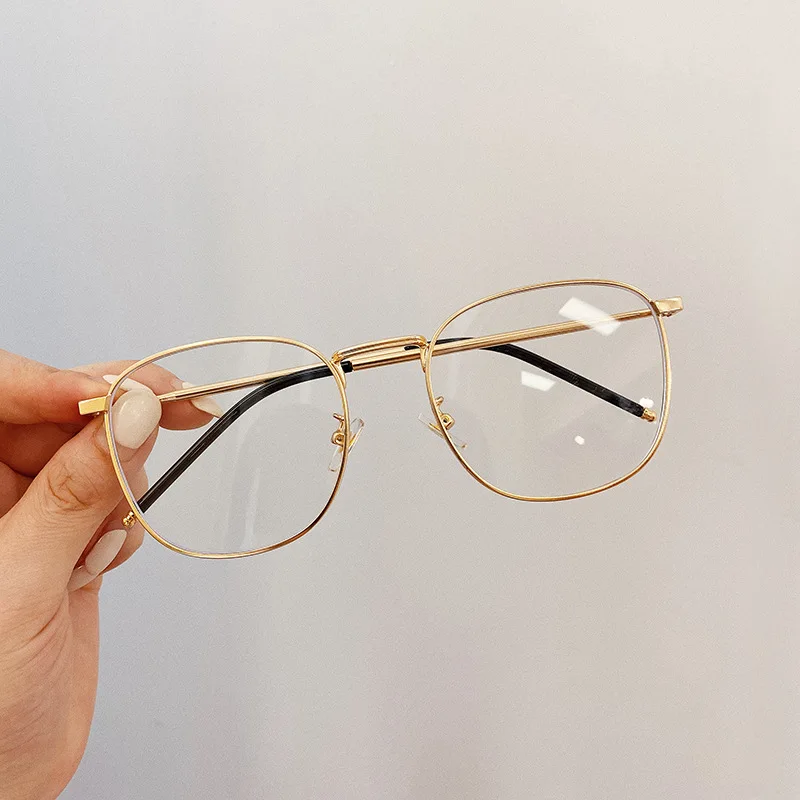 Korean Fashion Style Glasses for Women Square Shape Anti Blue Light Decorative Glasses UV400 Protection Glasses Frame