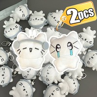 1/2Pcs Headphones Kitten Keychain Women Men Mini Crying Cat Couple Keyring Cartoon Charms Bag Pendant Fashion Decoration Gift