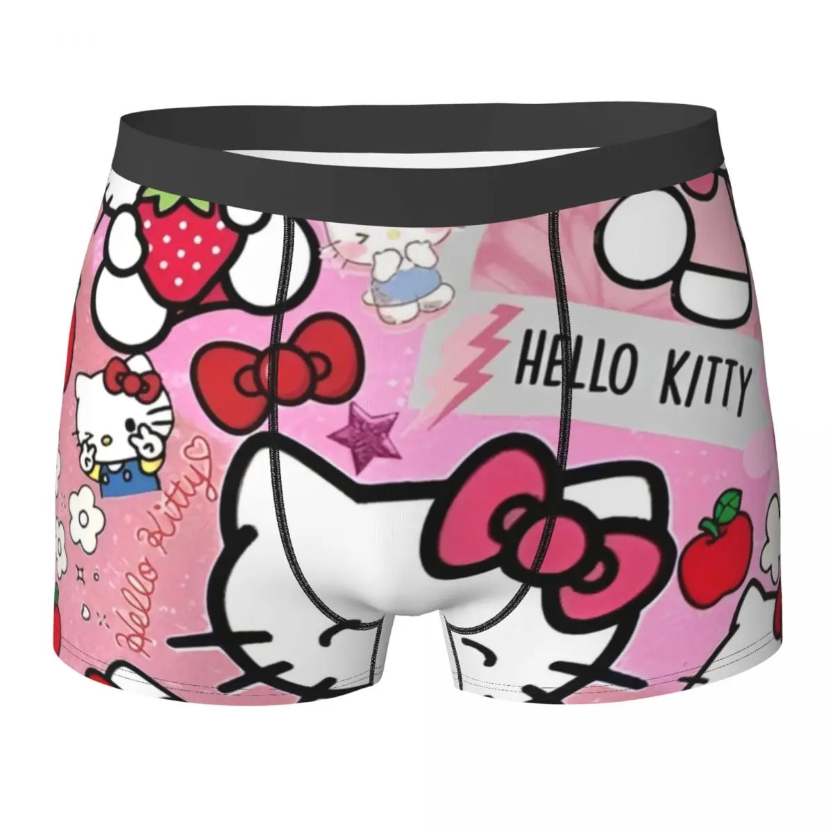

Hello Kitty Cute Cartoon Underwear Pouch Trenky Boxershorts Sublimation Shorts Briefs Stretch Men Panties Plus Size