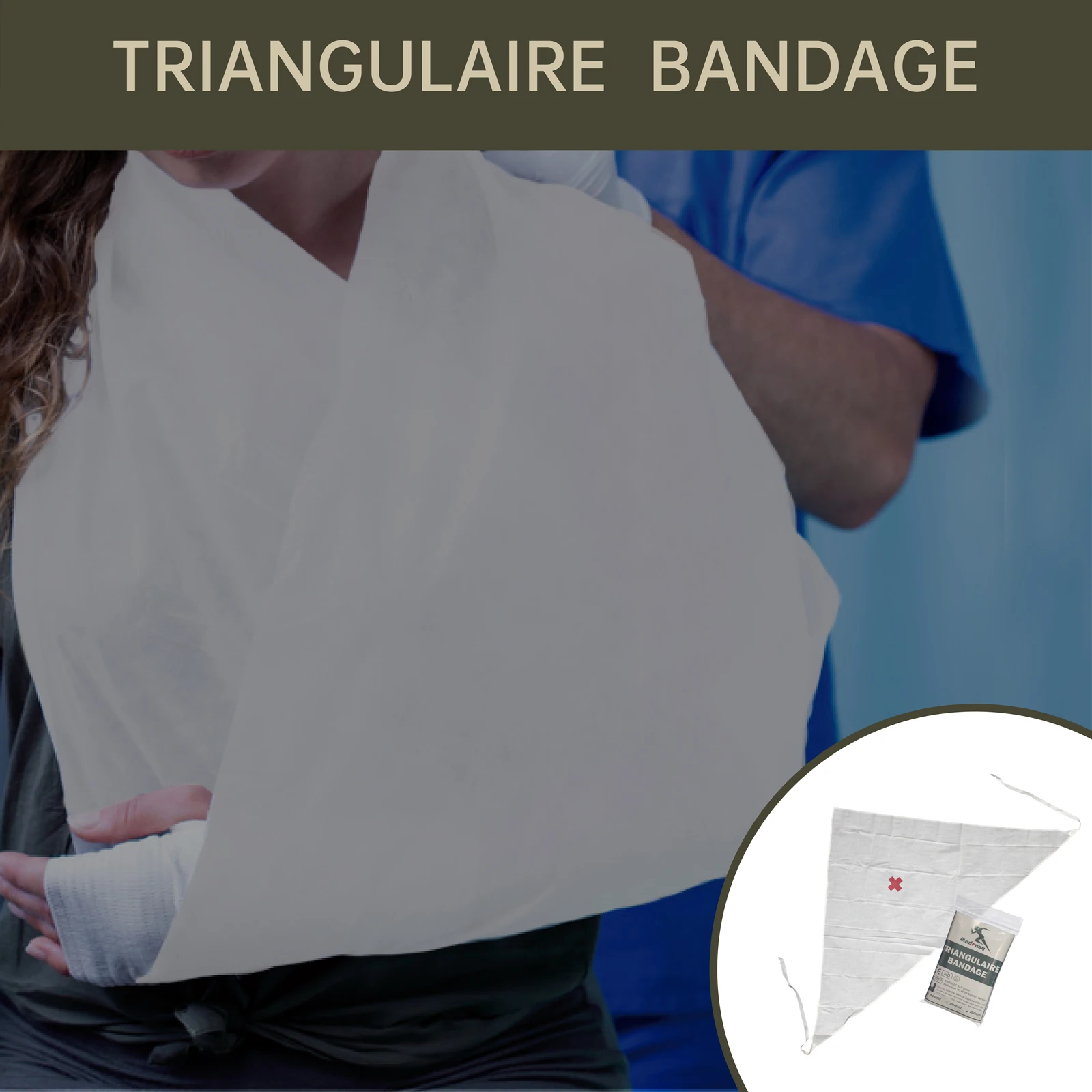 Medresq 10-Pack 37x37x53 Inch Triangular Bandage 100% Cotton Versatile First Aid Sling Splint Head Support Wound Covering
