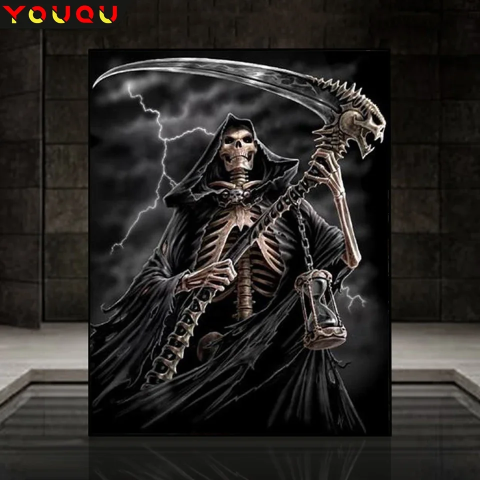 YOUQU Art Diamond Painting “Skeleton Grim Reaper\