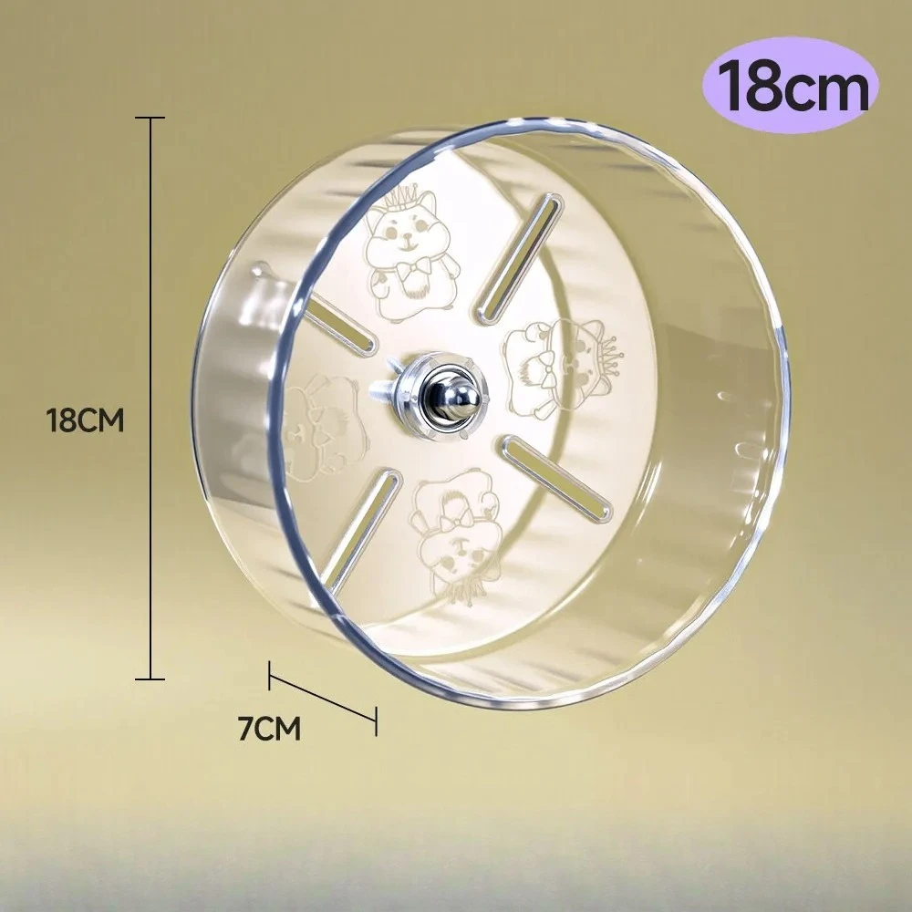 Geräuschloses Transparentes Hamster-Laufrad mit Bedrucktem Design Kleintierzubehör Geeignet für Zwergratten und Andere Haustiere – Detail 9