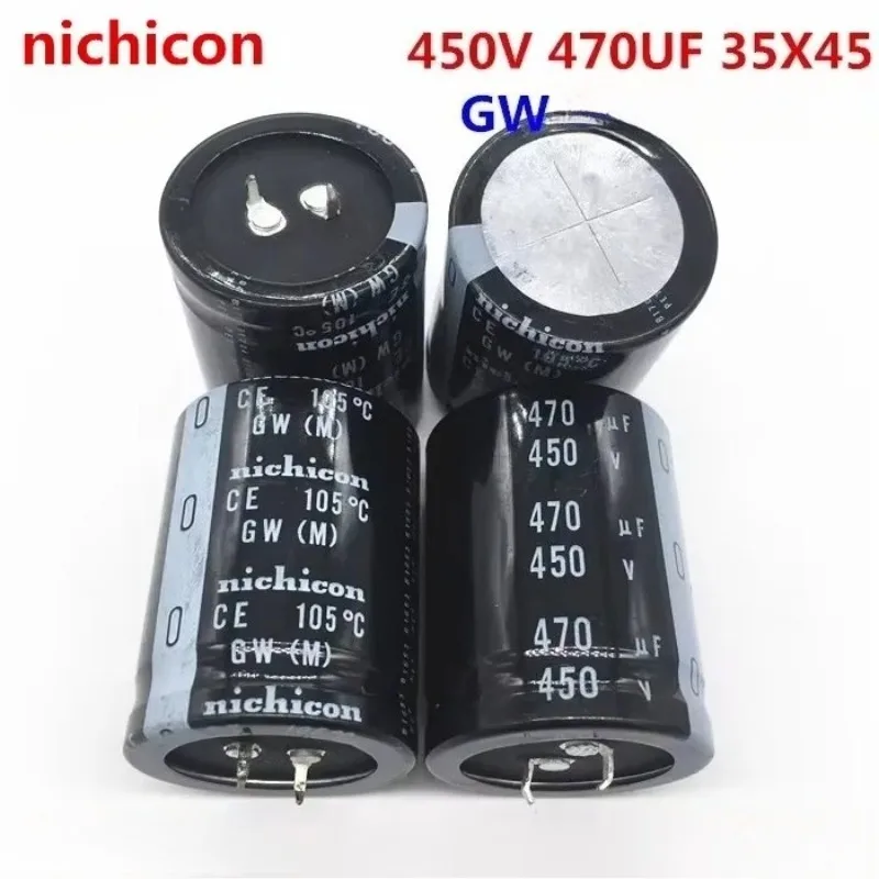 

2 шт./10 шт. 470 мкФ 450 В Nichicon GW Series 35x45 мм 450 В 470 мкФ защелкивающийся электролитический конденсатор блока питания