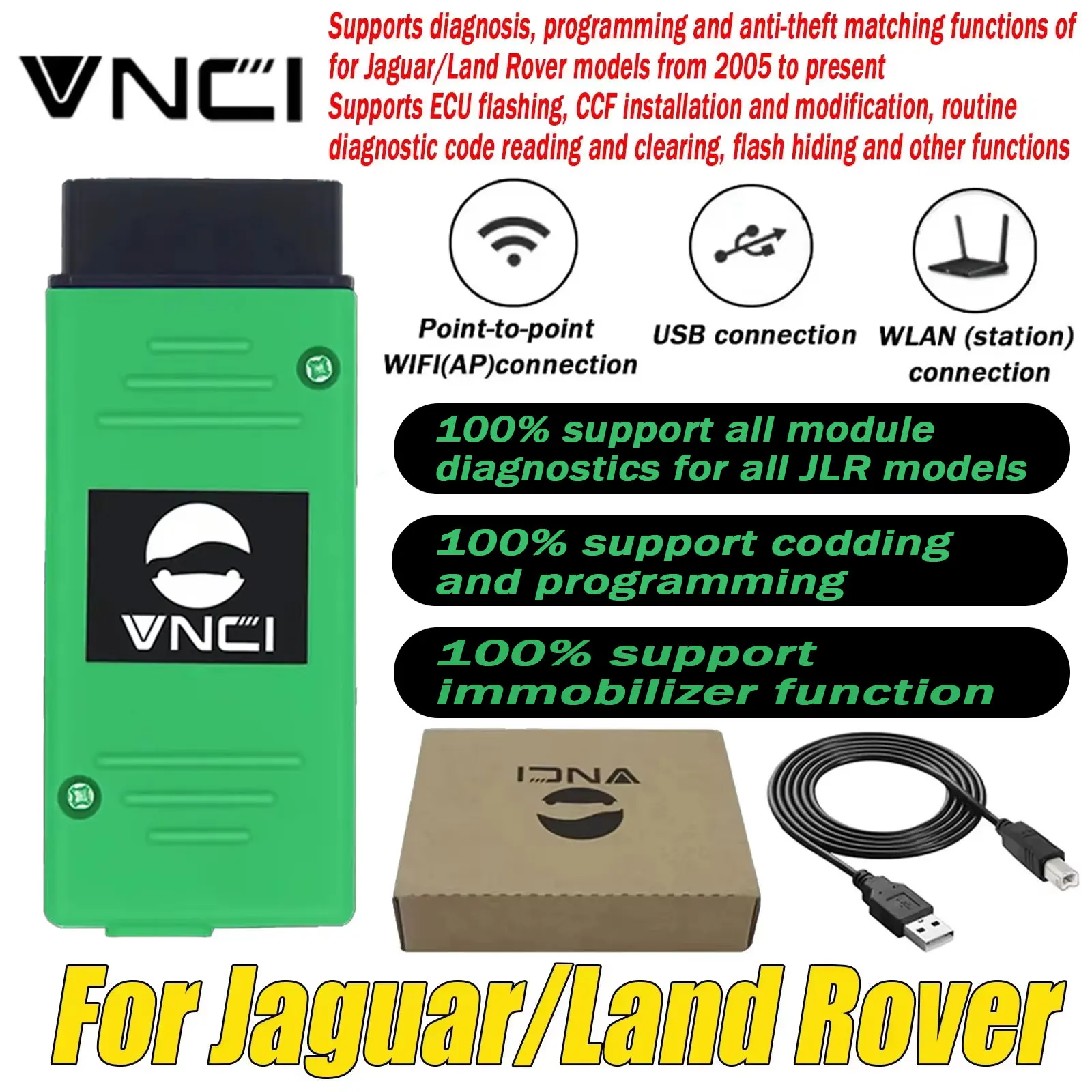 

Сканер VNCI для JLR DOIP, диагностический сканер для кодирования автомобилей Jaguar Land Rover, поддерживает SDD/Pathfinder/TOPix, OBD2 сканер.