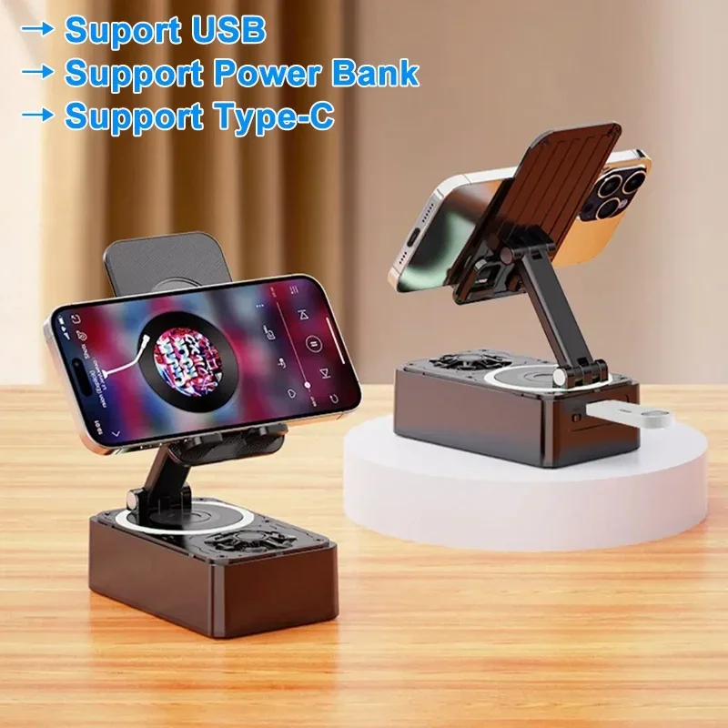 New Cell Phone Holder Stand With Bluetooth Speaker Adjustable Desktop Live Lazy Tablet Bracket Support Portable Wireless Speaker