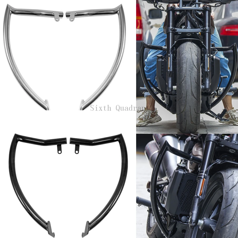 Motorcycle Accessories Front Engine Guard Crash Bar Vehicle Protector Black Chrome Fit For Harley Sportster S RH1250S 2021-2022