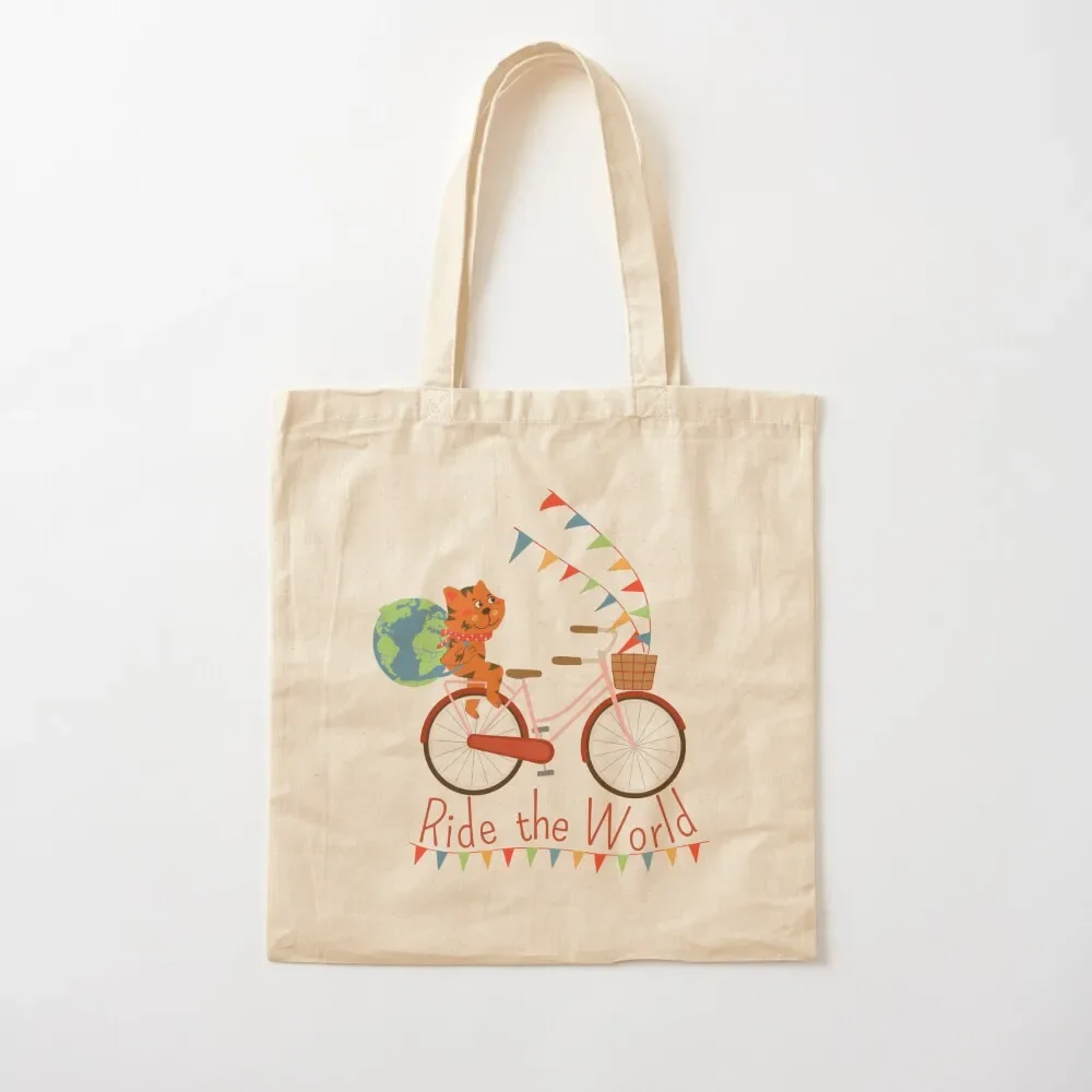 

Ride The World with Cat IV Tote Bag reusable shopping bags canvas tote Tote Bag