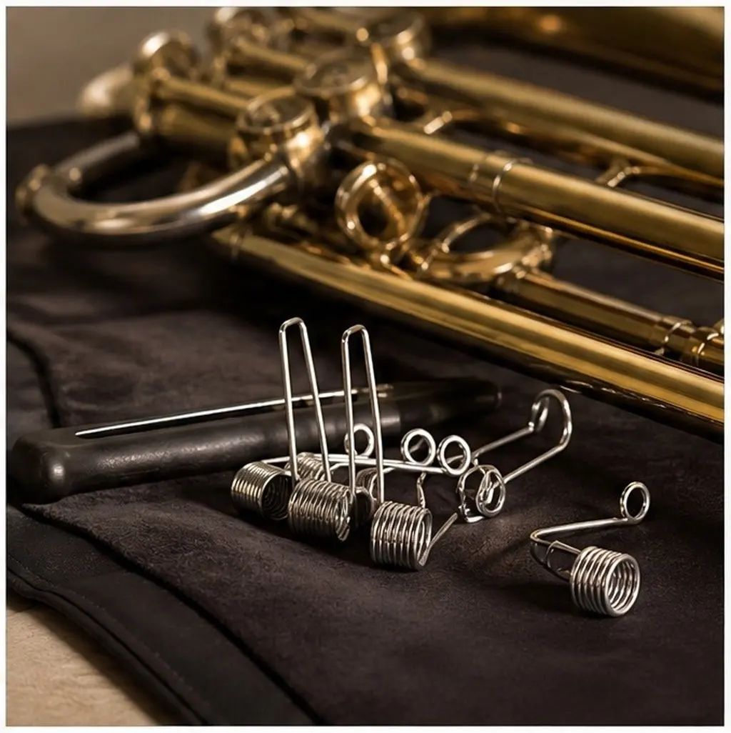 5Pcs Euphonium Baritone Valve Springs Steel Brass Instrument Parts Responsive Smooth Action School Practice Repair
