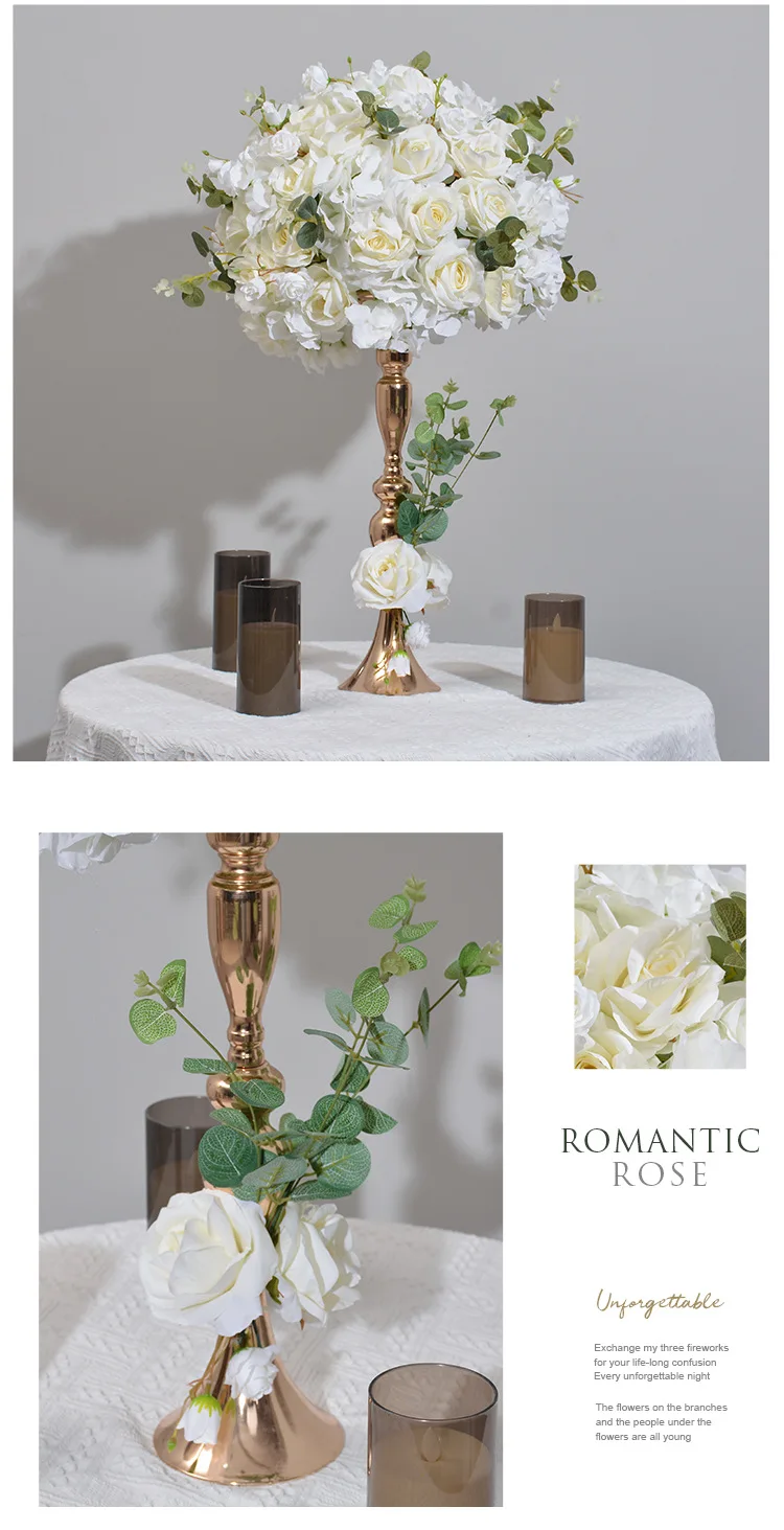 Meerjungfrauen-Kerzenständer Künstliche Blumenkugel Tischdekoration Kunstblumen für Hochzeit, Besprechungstisch, Schaufensterdekoration, Event-Dekor – Detail 7