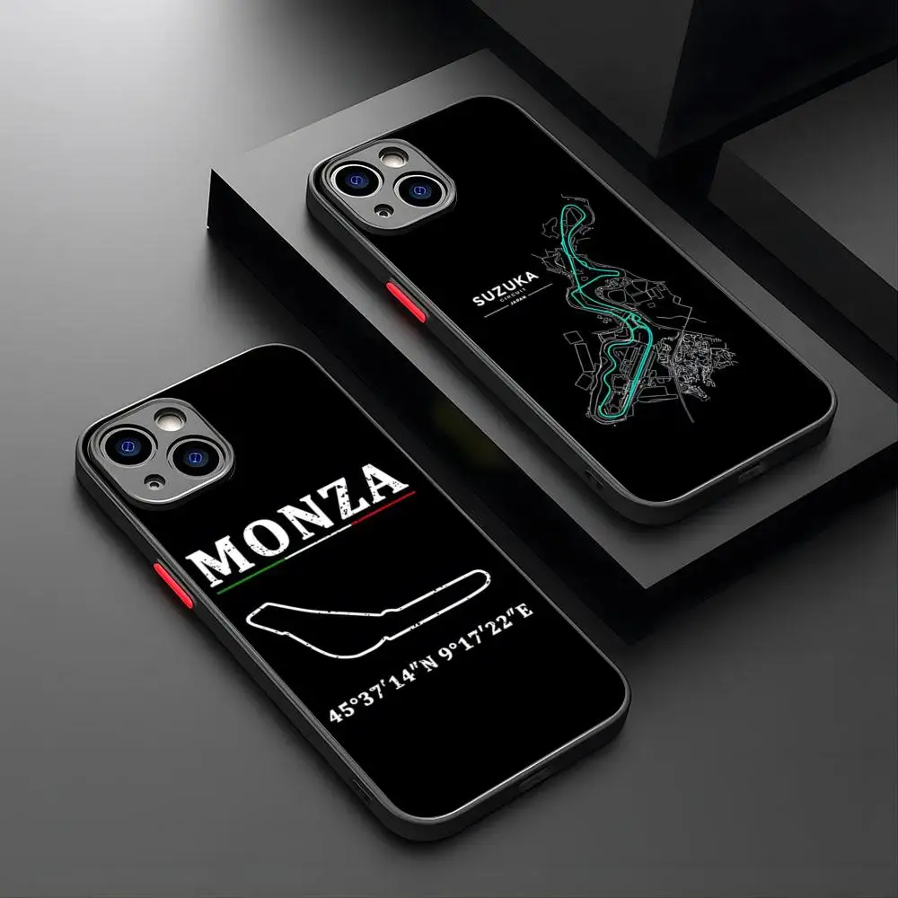 Monaco Formula 1 racing circuit  Phone Case luxury For iPhone 15 14 12 13 11 Pro XR XS Max Mini X 7 8 Plus matte shell Cover