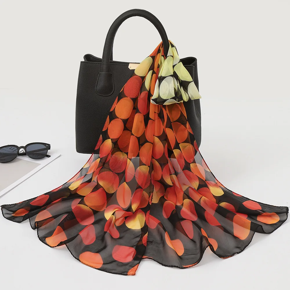 Hot Sale 50x160cm Simulation Silk dot Scarf Print Thin Soft Summer Beach Shawl Women Neck Foulard