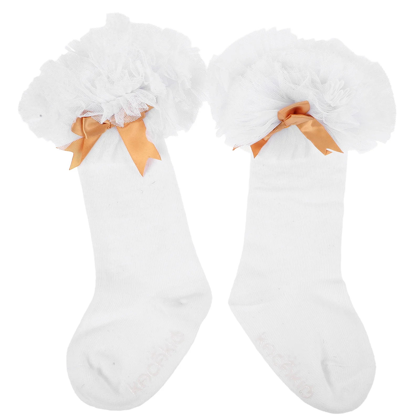 

1Pair Baby Cotton Knee Socks Ruffle Bow Calf Length Socks for Girls Toddlers Special Events Stocking for Baby