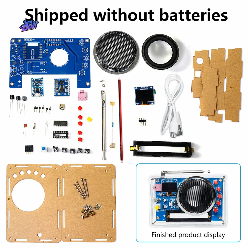 DIY OLED FM Radio Electronic Kit Adjustable Frequency 87-108MHz Soldering Project Practice Solder RDA5807S DIY Electroinc Kit