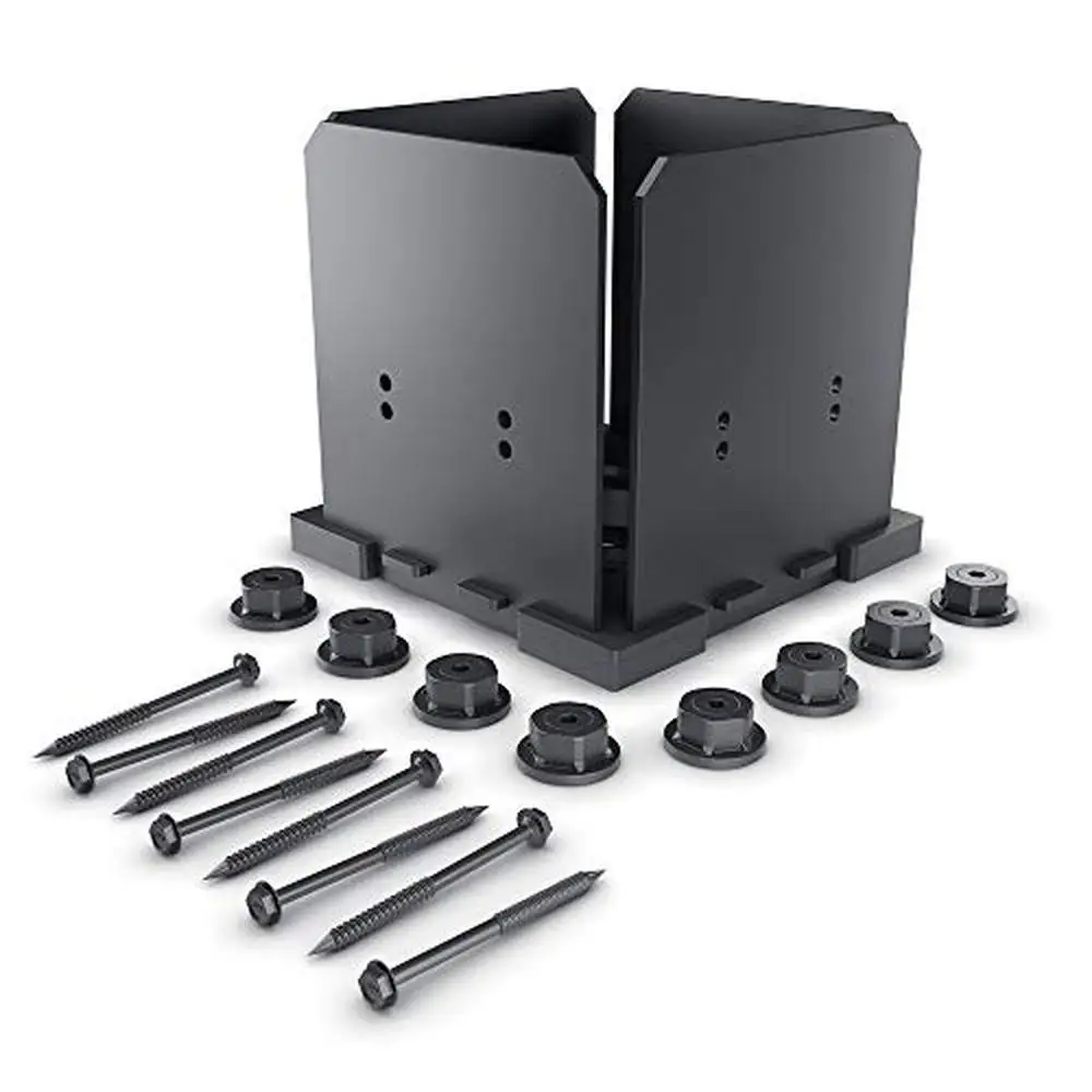 

Ironwood 8x8" Elevated Post Base Kit Galvanized Steel Plate Hex Nuts Timber Screws Fits Standard 8x8" Mounts to Concrete Wood