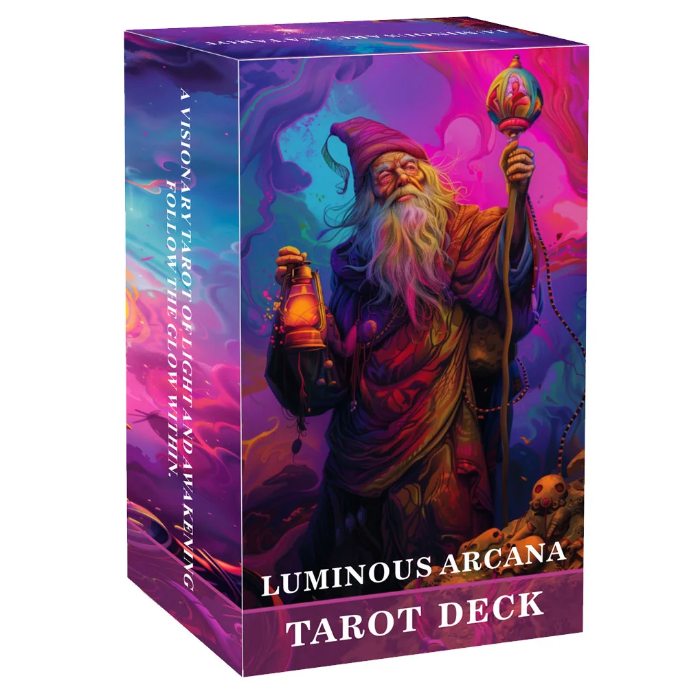 Leuchtendes Arcana-Tarot-Deck mit 78 Karten, 13 x 8 cm, perfekt für Weisheit, Kreativität und Erleuchtung, Kartenspiel für Erkenntnis – Detail 1