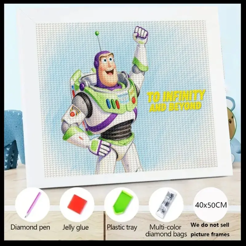 

1 шт. Buzz Lightyear «To Infinity And Beyond» 5D набор для алмазной живописи «сделай сам», полная дрель, круглые хрустальные стразы, 40x50 см Cartoo