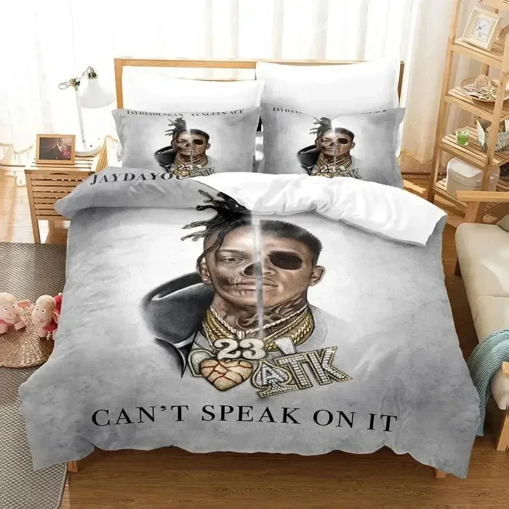 RIP Jaydayoungan Rapper Bedding Set Boys Girls Twin Queen Size Duvet Cover Pillowcase Bed Kids Adult Fashion Home Textileextile