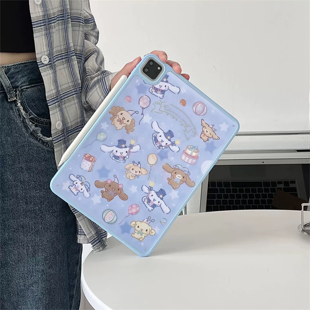 حافظة كمبيوتر لوحي كرتونية لطيفة لهاتف ابل ايباد برو 2024 11 بوصة 2025 Air 5/4 10.9 10th 11th 9.7 10.2/10.5 mini 6 7 غطاء أكريليك