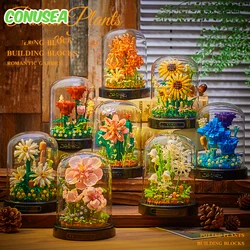 Christmas gift Micro Flower Building Blocks Mini Bricks Particles Eternal Life Flowers Home Decoration Assembling Puzzle Toy kid