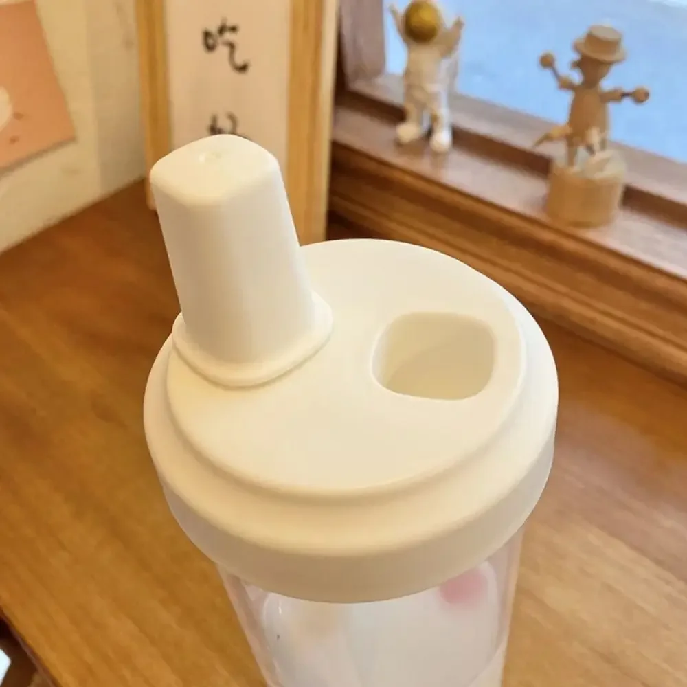 500/850ml Milk Plastic Cup with Lid Straw Leakproof Water Straw Bottles Portable Dustproof Large Capacity Water Bottle Juice