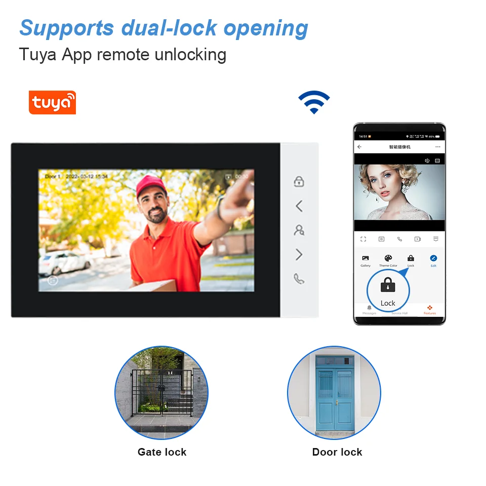 AHD 1080P Tuya Smart Video Intercom 2/3/4 Units Electronic Doorman Security RFID NFC Unlock Electric Lock Intercoms System