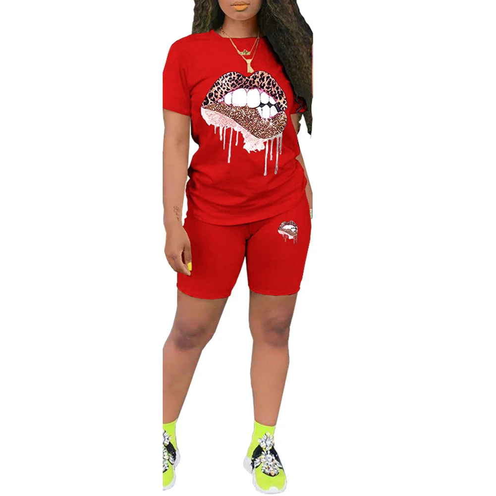 

Женская футболка ort Sve Lips с принтом и эластичной резинкой на талии, модная повседневная одежда для женщин