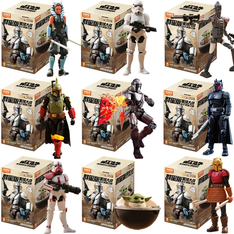 لعبة حرب النجوم الأصلية من ماندالوريان GV01 لعبة حرب النجوم Djarin Mando Grogu Yoda Boba Fett Imperial Stormtrooper هدية شخصيات الحركة