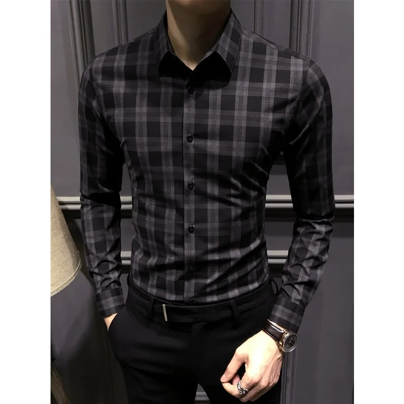 8 Styles 2023 New High Quality Shirt Fashion Casual Shirts Men Clothing Turn-down Collar