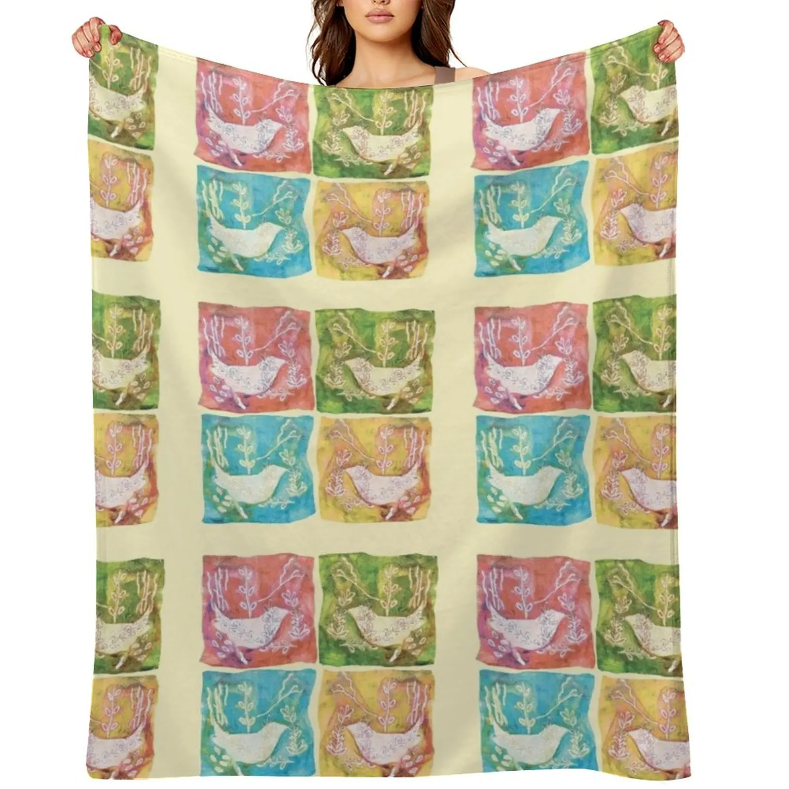 

Jenny Wren Throw Blanket decorative Cute Soft Plaid Hair Blankets