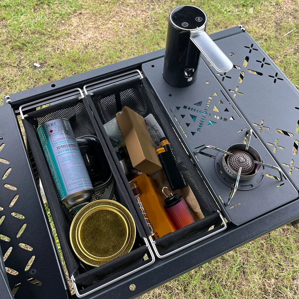 

Camping IGT Unit Folding Basket Portable Folding IGT Mesh Drain Basket Portable Storage Basket IGT Table Accessories