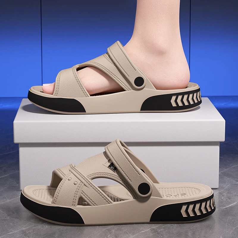 Summer Men's Slippers Indoor Outdoor Sandals Beach Casual Shoes Soft Slides Flip-flops EVA  Non-slip Men Women Home Slippers