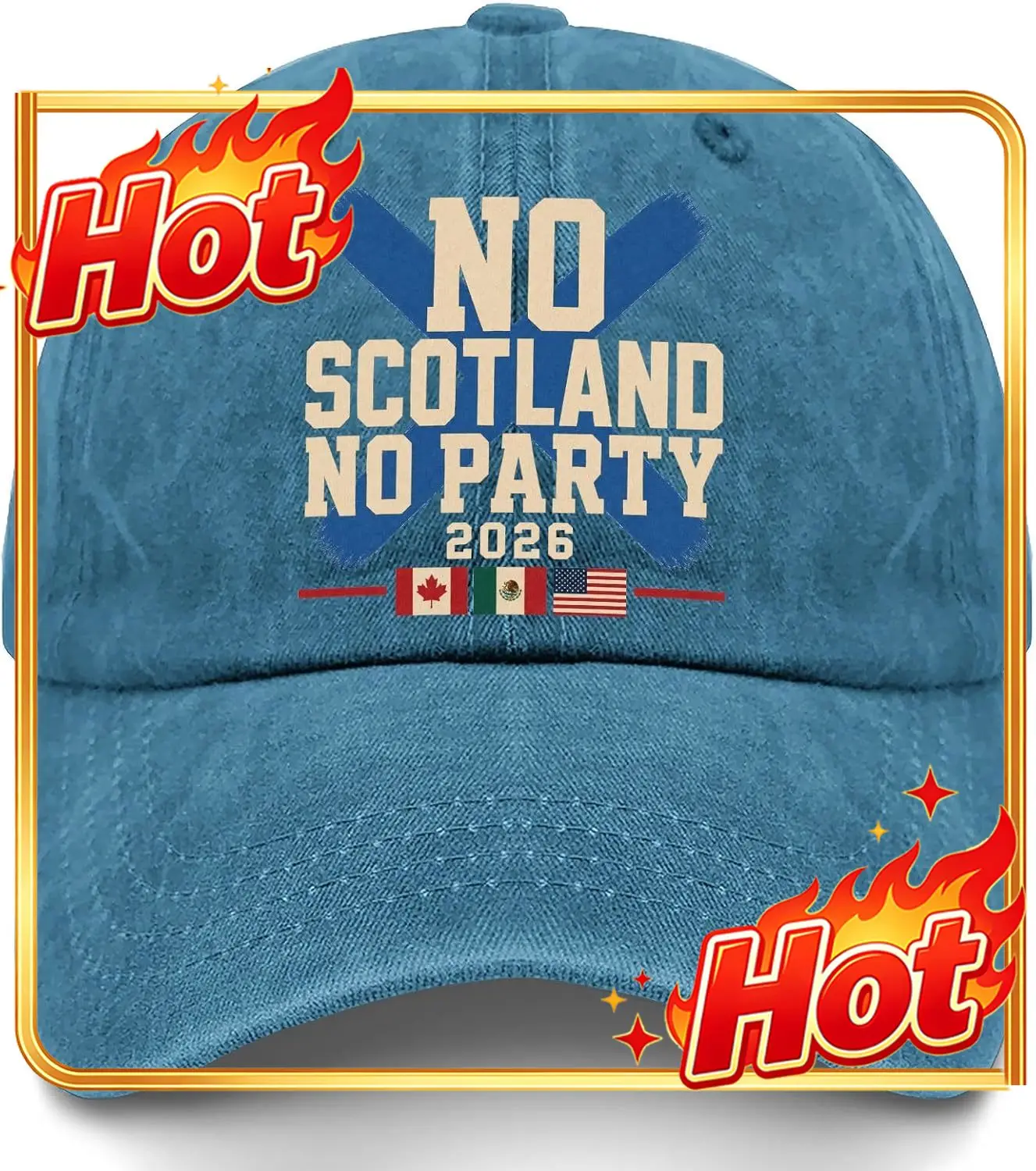 Custom No Scotland No Partys 2026 Hat – Scotland Soccer Fan Baseball Cap, Football Supporter Adjustable Cap For Men Women