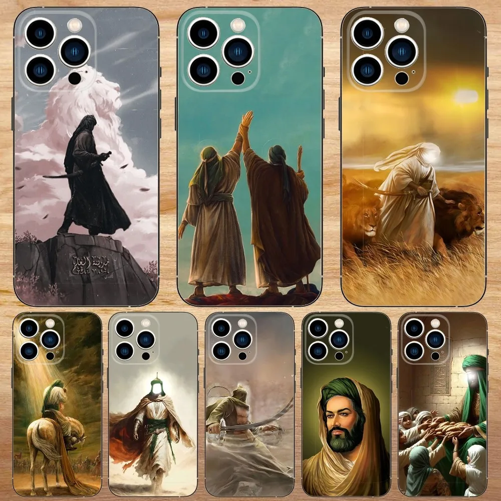 Imam Hussain Shia Ali Phone Case For iPhone15,14,13,12,11,Pro,Max,Plus,Mini,X,XS,XR,8,7,6,S,Plus,SE Soft Black Case