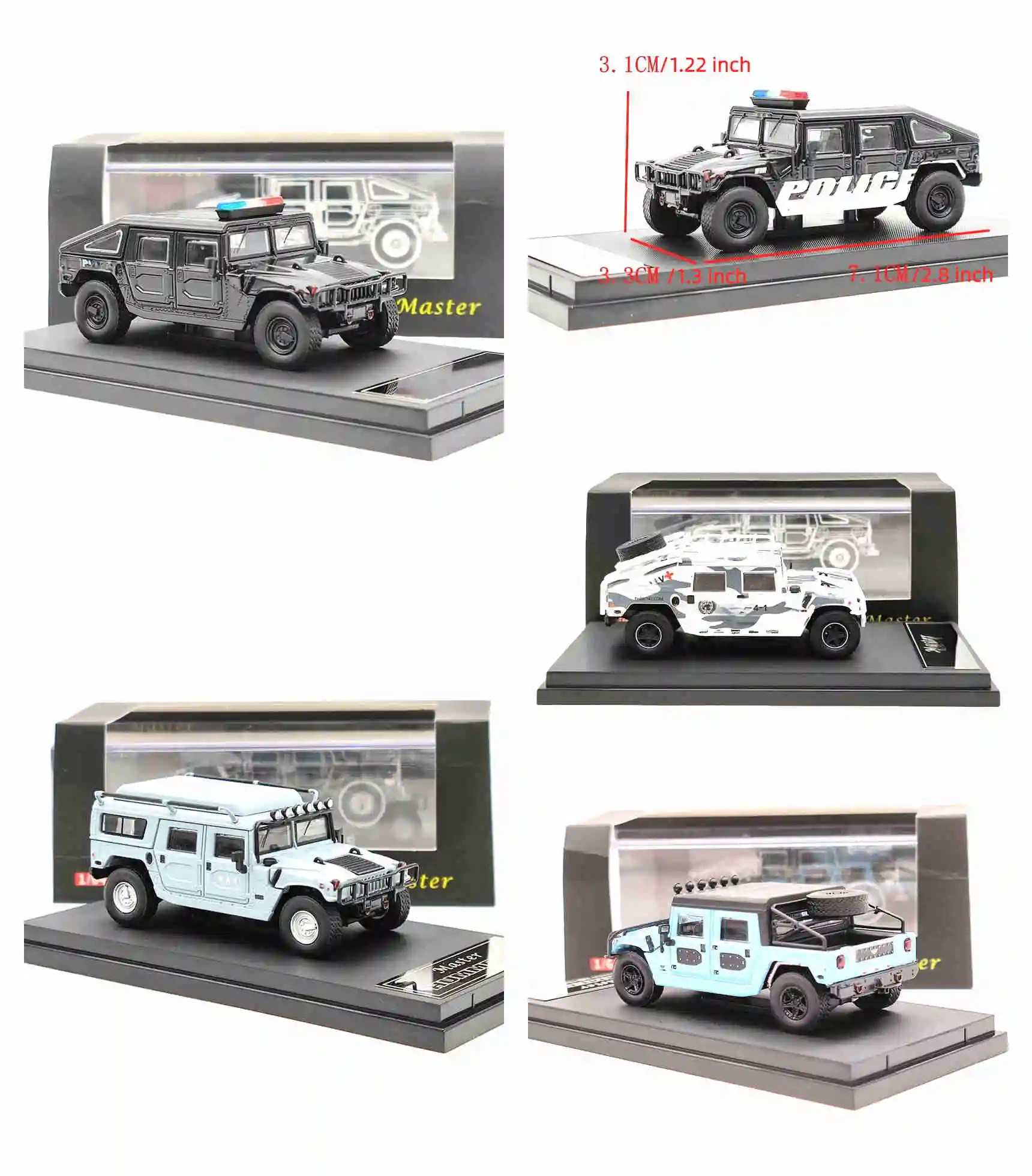 

Master 1:64 H1 High Detail Off Road SUV Diecast Model Special Vehicle Ideal for 14 + Collectors Perfect as a Collectible Gift