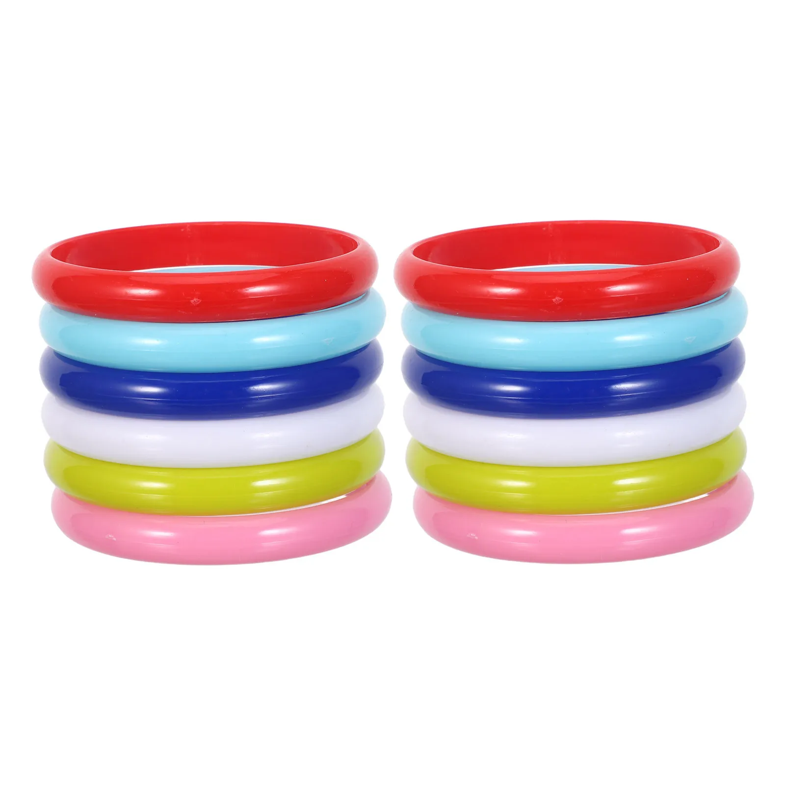 

12pcs Colorful Candy Bracelets For Kids Vibrant Plastic Bangle Jewelry Lightweight Play Accessory Birthday Party Favors Dress Up