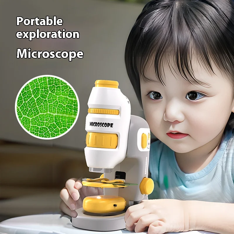 Mikroskop Mini mainan anak, teka-teki mainan Multi fungsi nyaman tiga dalam satu